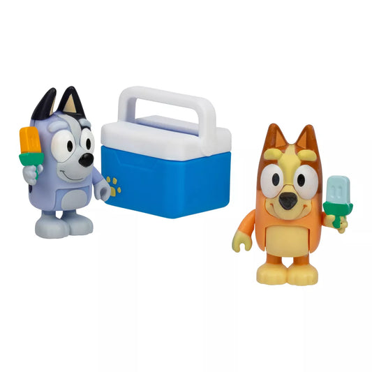 two dog mini figures with an ice box mini figure on white background