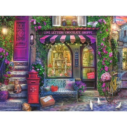 love letters chocolate shop jigsaw puzzle