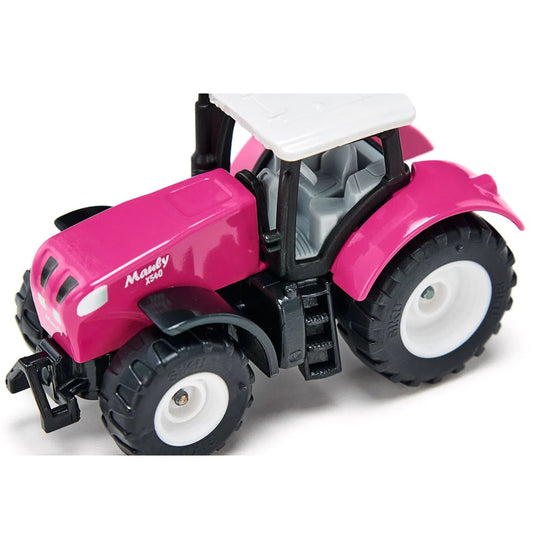 pink tractor from above