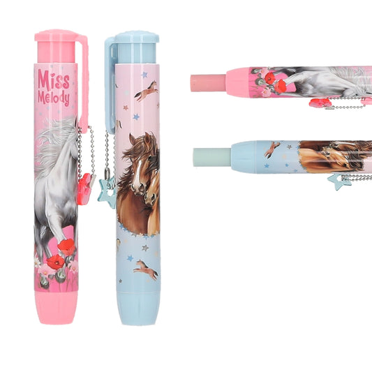 features of miss melody push erasers