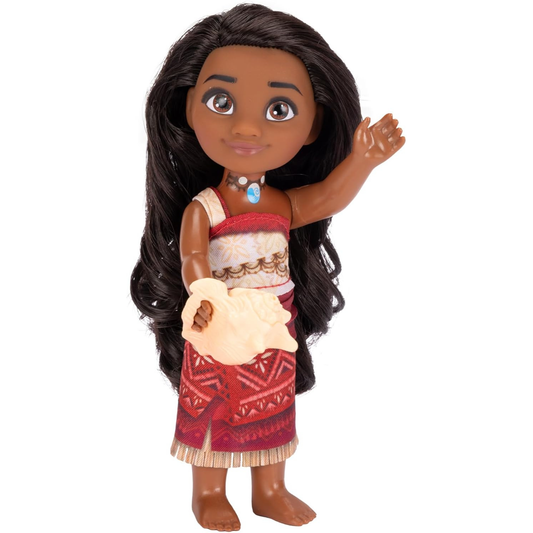 moana doll holidng conch shell and waving