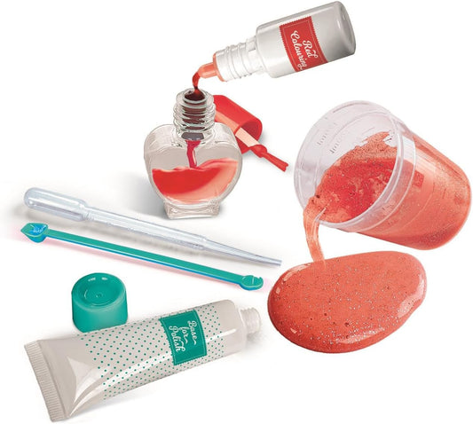 nail polish making kit pictured with polish being made