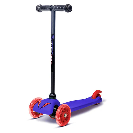 red and blue scooter