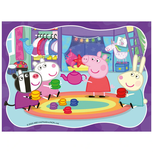 peppa pig 4 in a box puzzle sleepover puzzle