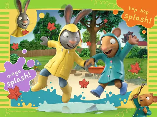 puzzle of two animals splashing in puddle