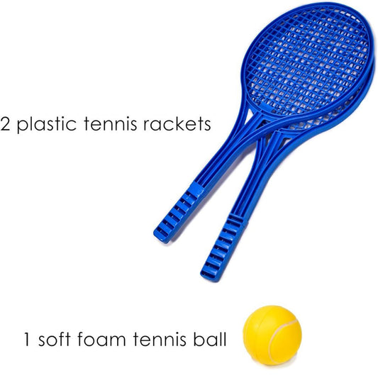 2 plastic tennis rackets with soft foam ball