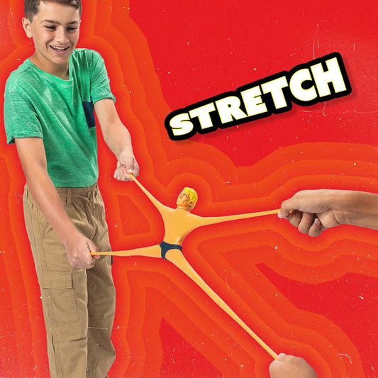 two kids stretching stretch armstrong