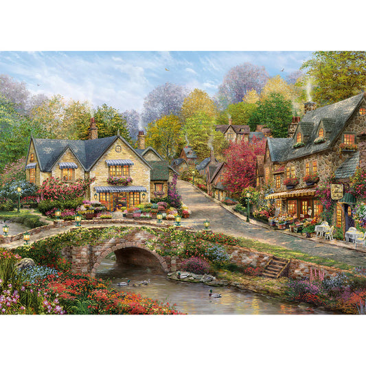 summer in cobblestone village puzzle