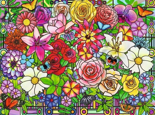 tiffany's flower 100 pc jigsaw puzzle