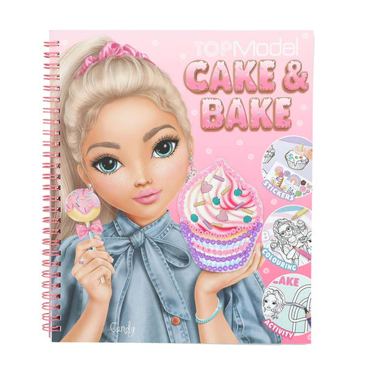 front page of cake and bake colouring book
