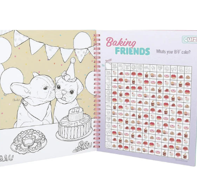 baking friends page of colouring book