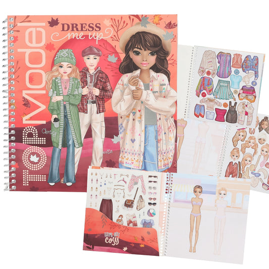 contents of top model dress me up sticker book
