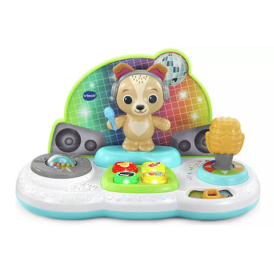 brightly coloured childrens toy on white background