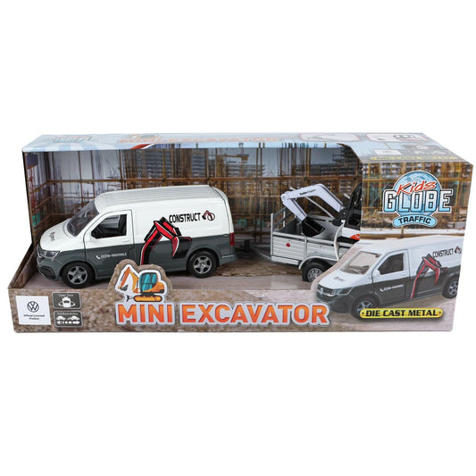 van and mini digger in packaging