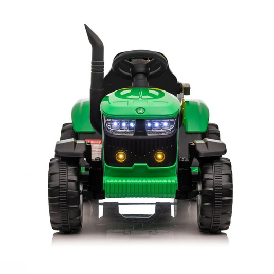 Turbo Harvest 12V Electric Ride On Tractor with Trailer Green