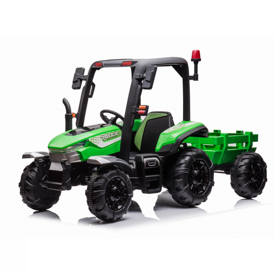 AgriPow 24V Electric Ride On Tractor with Trailer Green