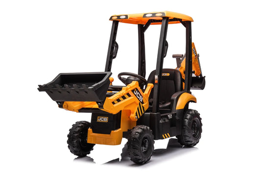 JCB 3CX 12V Compact Electric Ride On With Back Hoe Loader