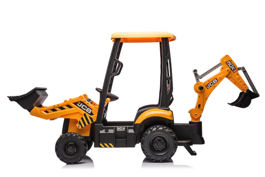 JCB 3CX 12V Compact Electric Ride On With Back Hoe Loader