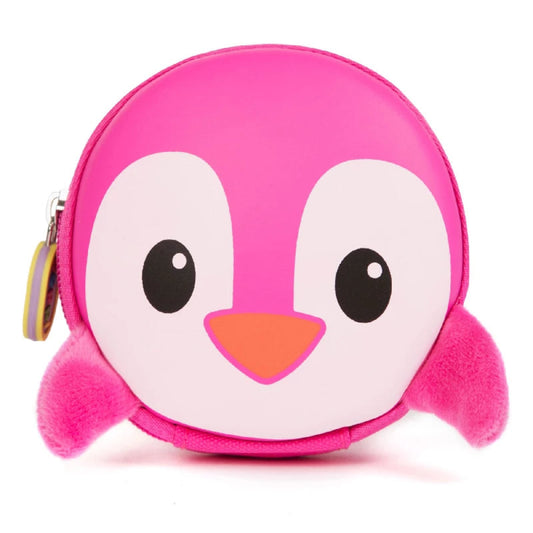 Boppi Tiny Trekker Keychain Pouch Penguin Pink front view
