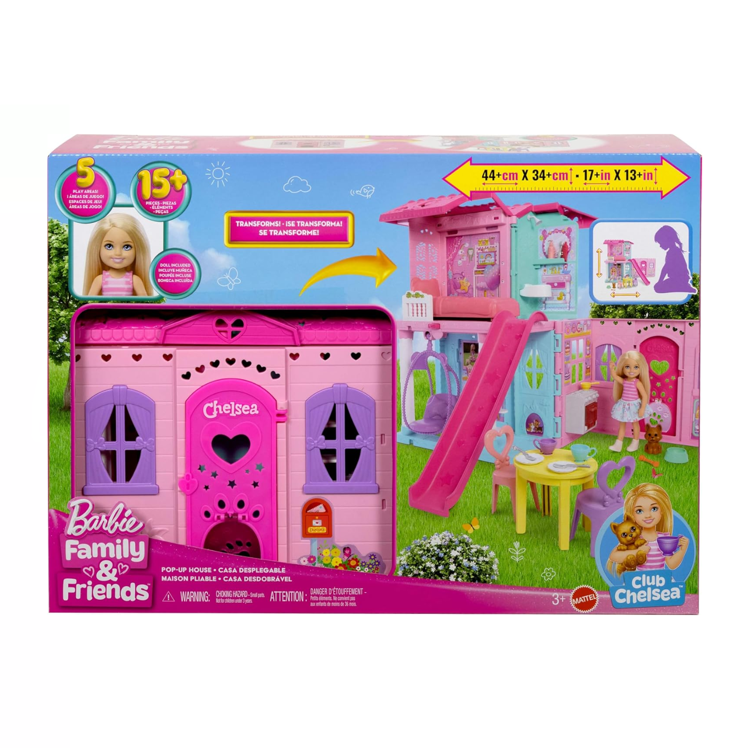 playhouse barbie chelsea playset with two dolls included