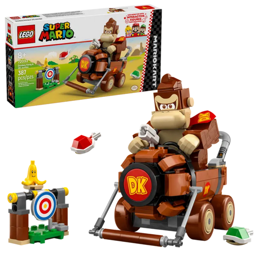 LEGO 72033 Mario Kart Donkey Kong DK Jumbo vehicle and figure set.