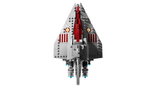 Full view of the assembled LEGO Star Wars 75404 Acclamator-Class Assault Ship™.