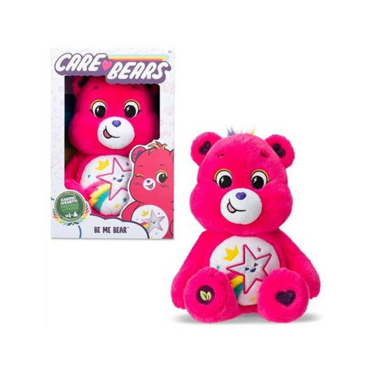 Be Me Bear 35cm plush toy with thunderbolt eye sparkles and heart-shaped ear pads