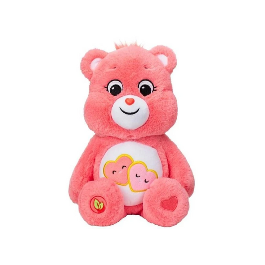 Soft and huggable Care Bears Love-A-Lot Bear plush toy for kids