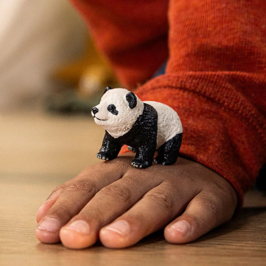 Realistic Schleich Giant Panda Cub with black-and-white markings