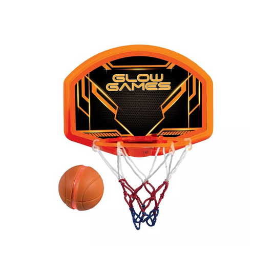 Glow Games Light-Up Basketball Set with glowing hoop and ball
