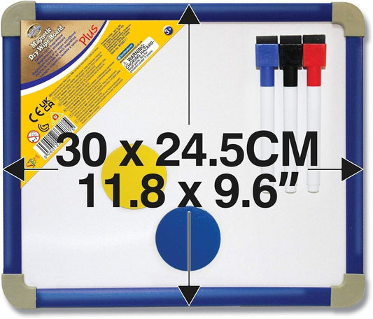 Magnetic Dry Wipe Board PLUS with accessories displayed