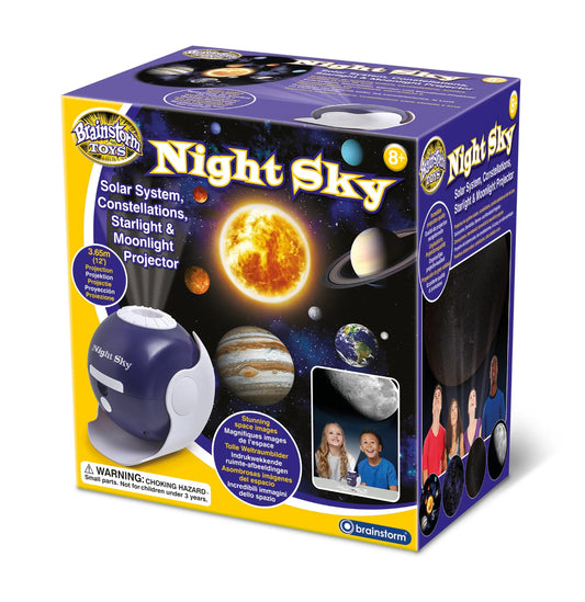 Space-themed projector with rotating night sky projections.