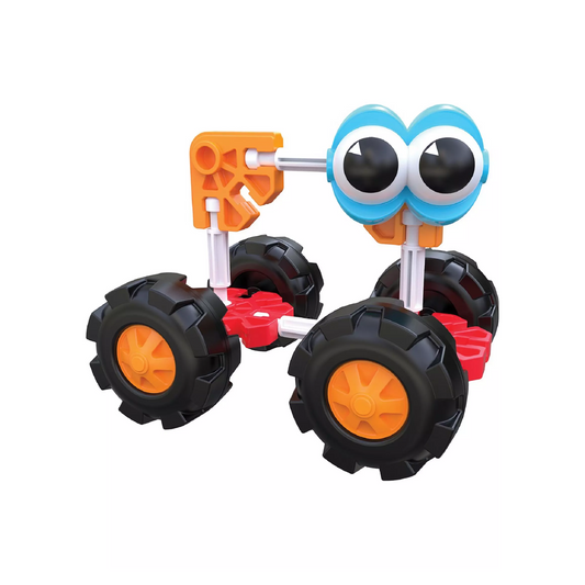 Completed model of a tractor built using the K'NEX Oodles of Pals set.