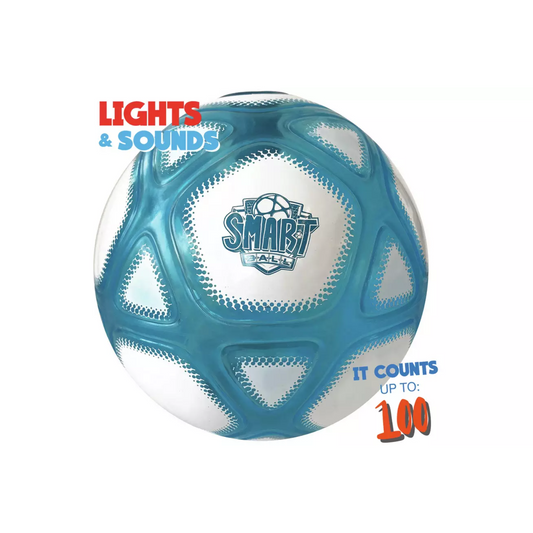 Smart Ball Counter Football lighting up while counting kick-ups