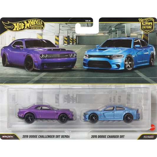Hot Wheels Premium Car Culture Dodge Challenger & Dodge Charger Die-Cast Cars 2 Pack