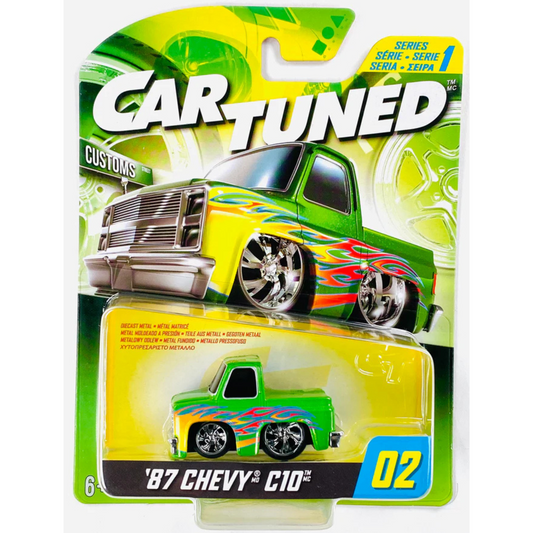 Miniature car with a smooth, glossy green finish