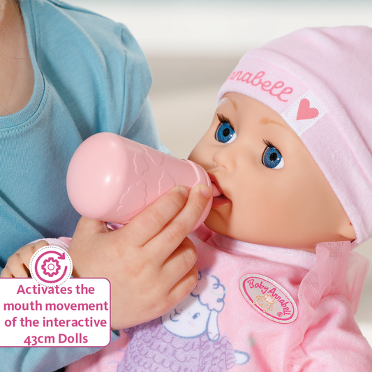 Baby Annabelle Universal Milk Bottle being used with doll