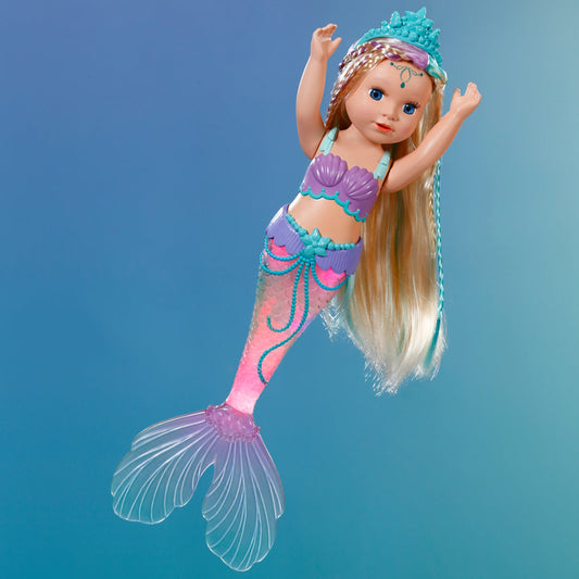baby born mermaid doll swimming in water