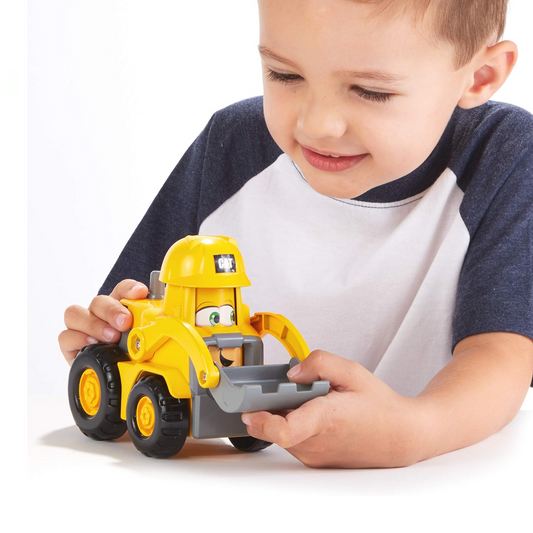 child playing with CAT Junior Crew Construction Pals Wheel Loader