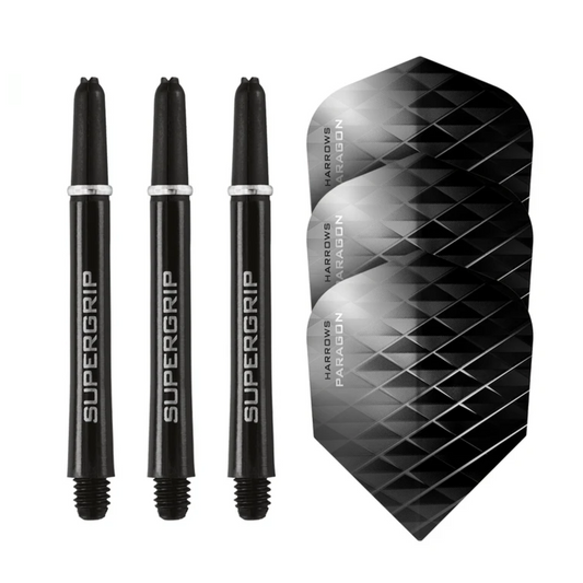 Harrows Twin Pack Dart Flights & Shafts in Black