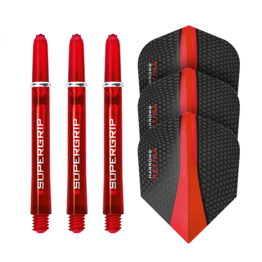 Harrows Twin Pack Dart Flights & Shafts in Red