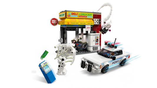 The Spot minifigure with portal elements in action.