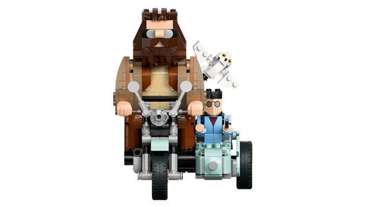 Hedwig figure perched on the motorbike, ready for a magical journey.