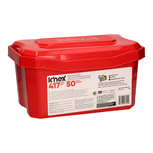 K'NEX set box with detailed images of included building ideas