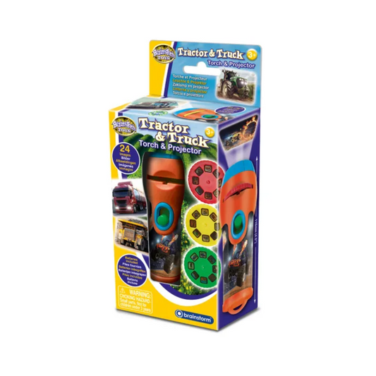 Tractor and Truck Torch Projector showing images on a wall.