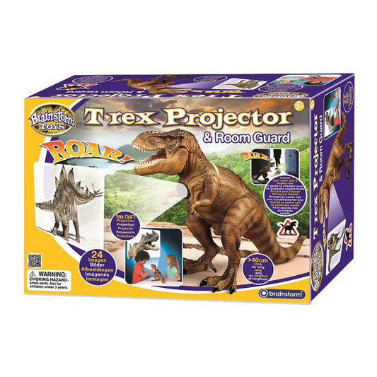 The T-Rex Projector packaging showcasing its features.