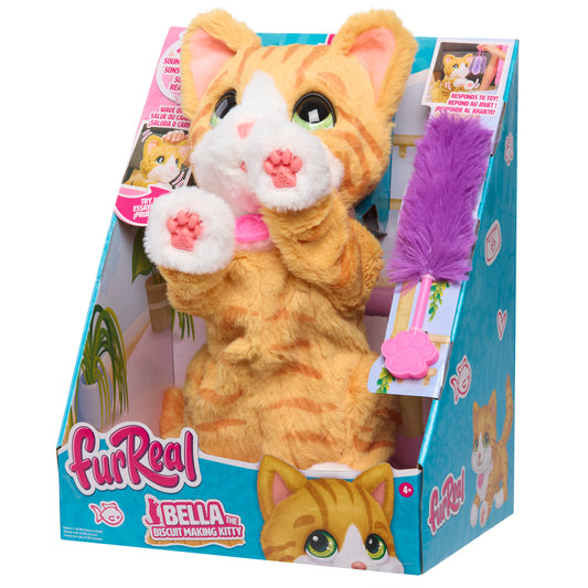 FurReal Bella the Biscuit-Making Kitty interactive orange and white plush cat