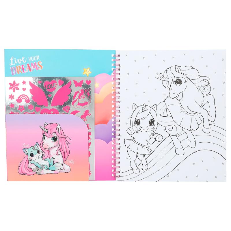 Ylvi Colouring Book With Unicorn And Sequins