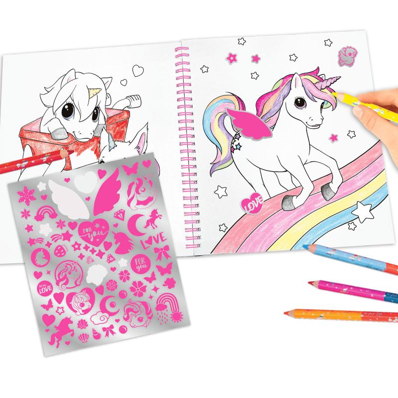 Ylvi Colouring Book With Unicorn And Sequins