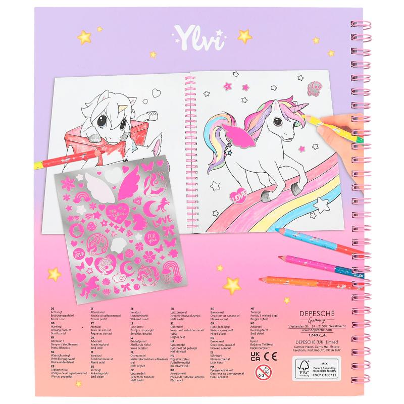 Ylvi Colouring Book With Unicorn And Sequins